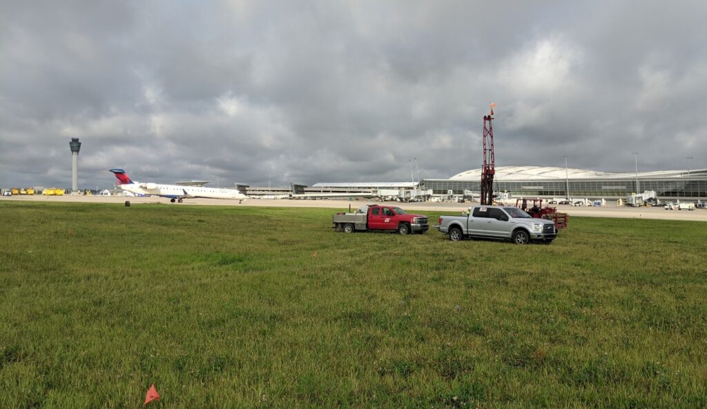 CTL takes test borings for a new Remain Overnight Apron at the Indianapolis International Airport. In addition to geotechnical engineering, CTL offers construction inspection and administration and quality assurance and materials testing.