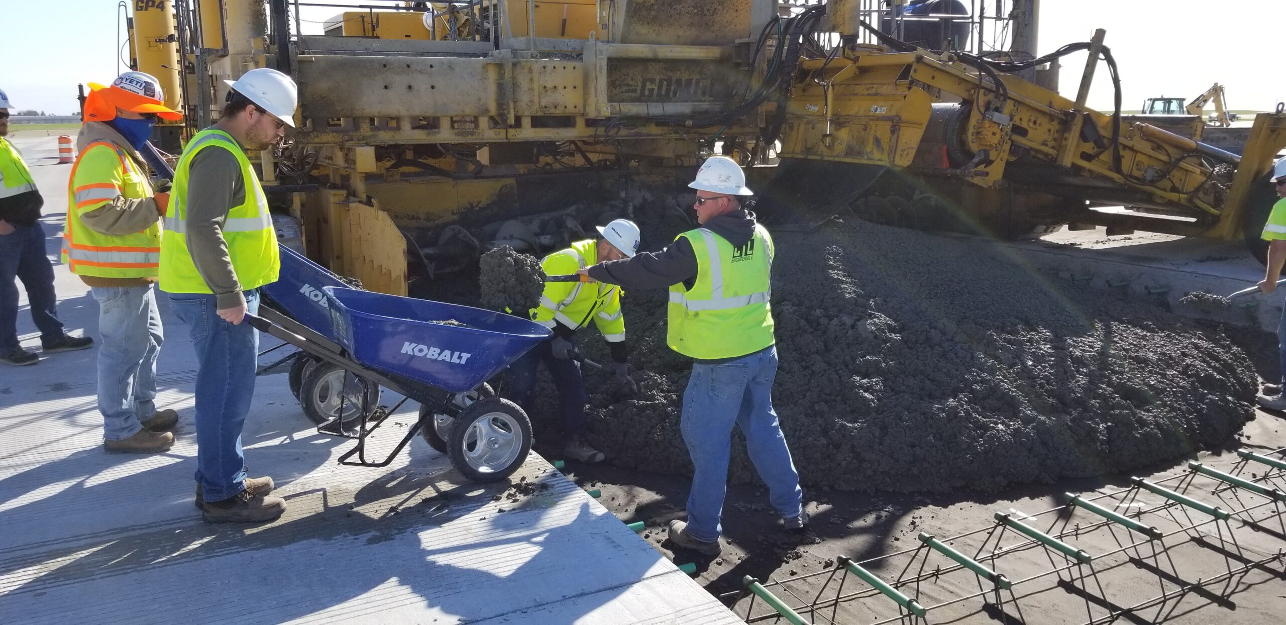 Pouring pavement at the Indianapolis International Airport Runway