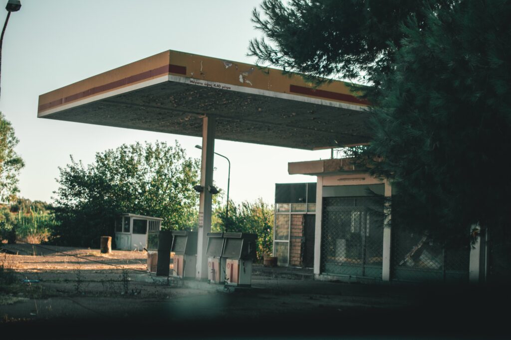 Old gas station is a brownfield site