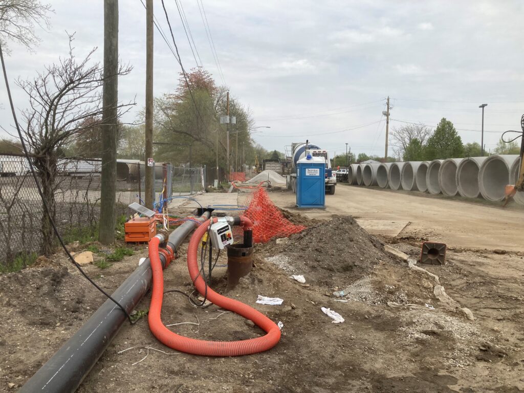 Vibration Monitoring for Construction Projects. CTL Engineers monitor vibration on a sewer line installation.